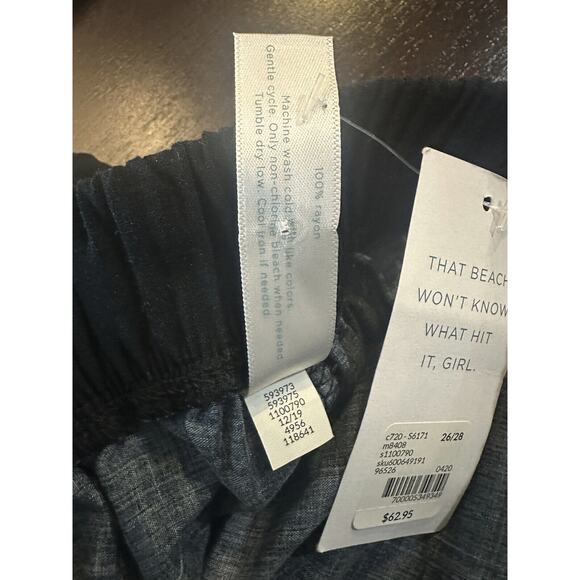 NWT Swim by Cacique Wide Leg Lounge Pants Black Tropical Print Plus Size 26/28 - Picture 4 of 13